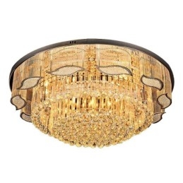 Lampada da soffitto in cristallo, moderna, semplice, rotonda, montaggio a filo