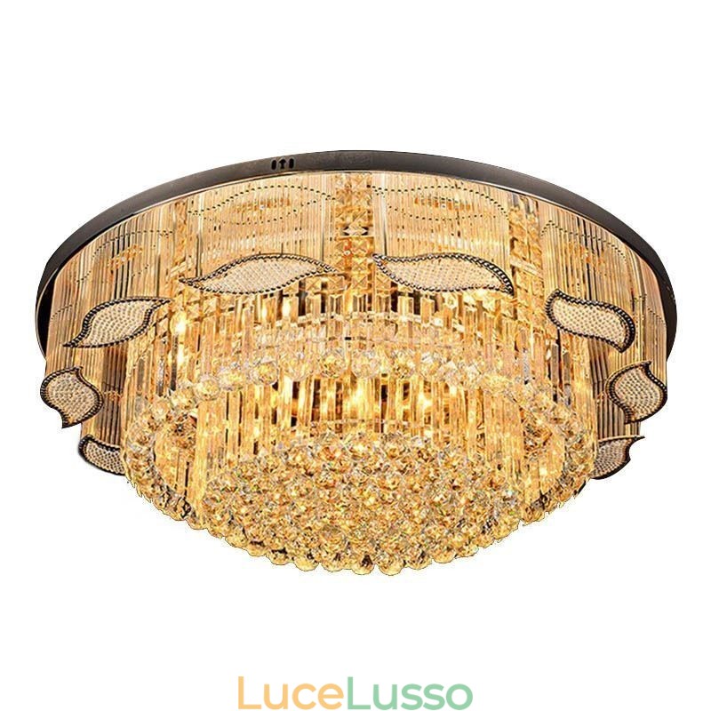 Lampada da soffitto in cristallo, moderna, semplice, rotonda, montaggio a filo