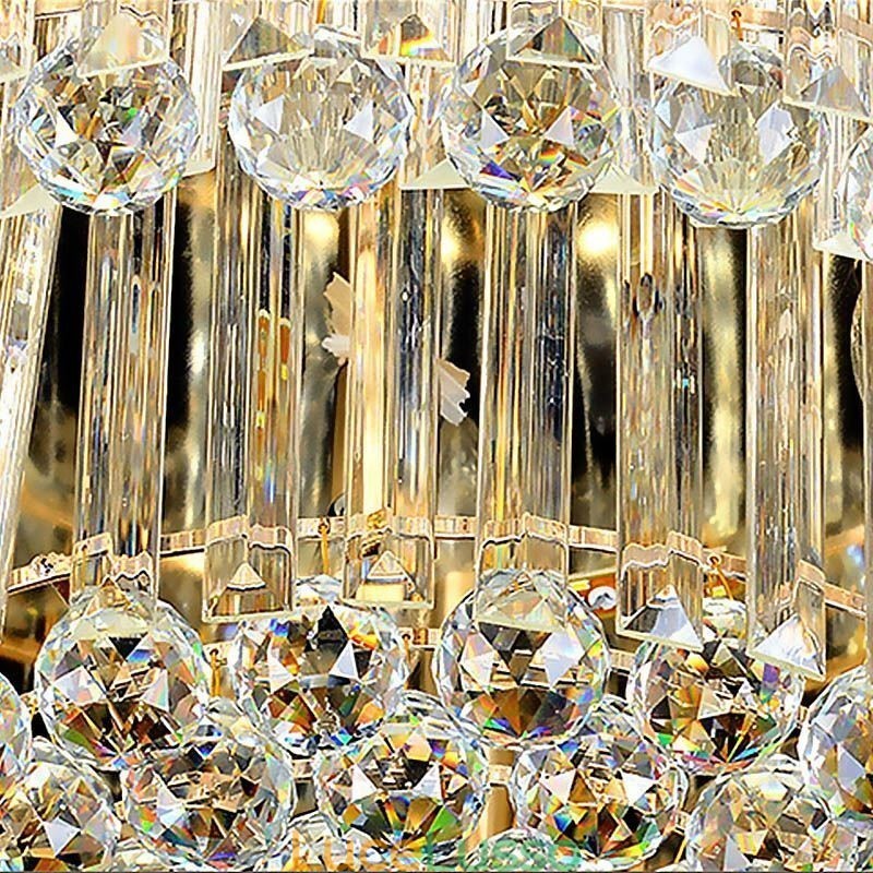 Lampada da soffitto in cristallo, moderna, semplice, rotonda, montaggio a filo