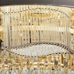 Lampada da soffitto in cristallo, moderna, semplice, rotonda, montaggio a filo