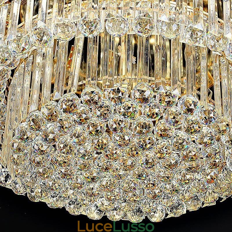 Lampada da soffitto in cristallo, moderna, semplice, rotonda, montaggio a filo
