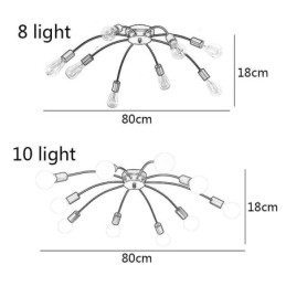 Lampada da soffitto Spider Lampada da pranzo classica antica da soffitto a filo 8 10 bracci