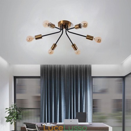 Lampadario Sputnik 6 luci semi-incasso da soffitto Lampadario Sputnik 6 luci semi-incasso da soffitto