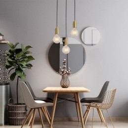 Lampada a sospensione in ottone nordico a 3 luci, isola creativa e minimalista