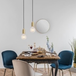 Lampada a sospensione in ottone nordico a 3 luci, isola creativa e minimalista