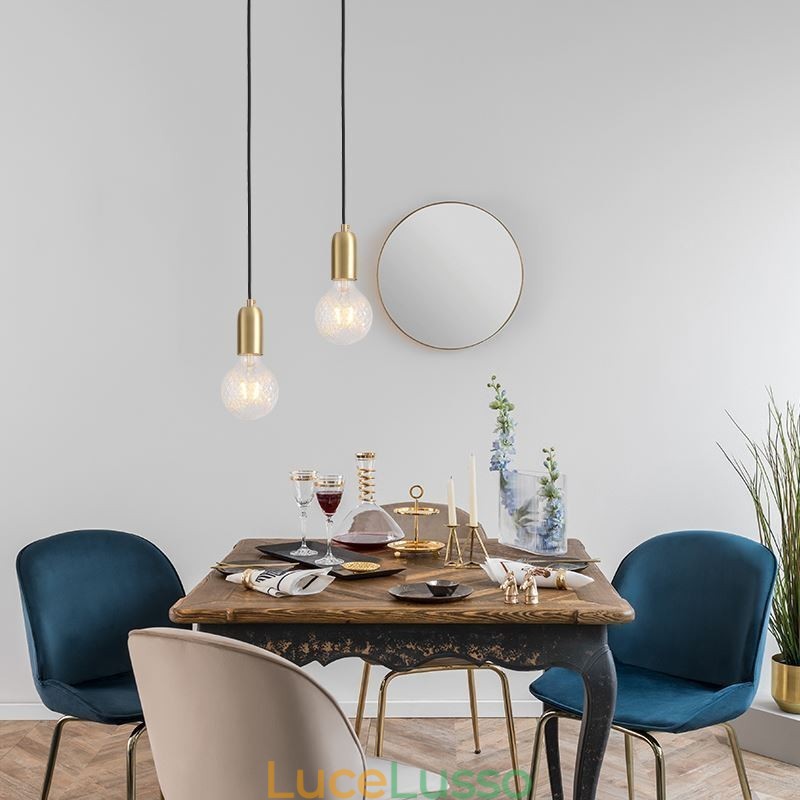 Lampada a sospensione in ottone nordico a 3 luci, isola creativa e minimalista