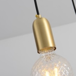Lampada a sospensione in ottone nordico a 3 luci, isola creativa e minimalista