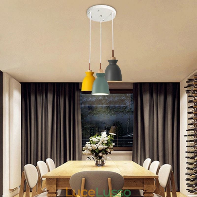 Lampada a sospensione Nordic Simple Macaron in ferro Arti Three Lights