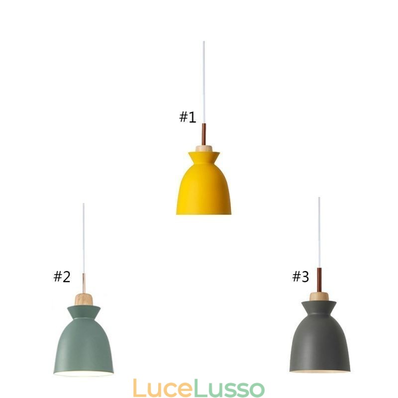 Lampada a sospensione Nordic Simple Macaron in ferro Arti Three Lights