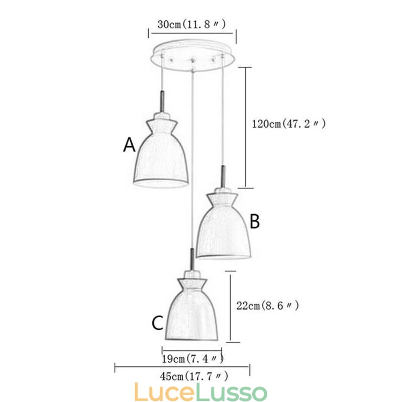 Lampada a sospensione Nordic Simple Macaron in ferro Arti Three Lights