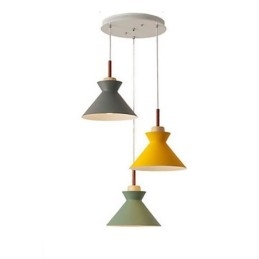 Illuminazione a sospensione a 3 luci Nordic Macaron Island, semplice ferro Arti, tre luci