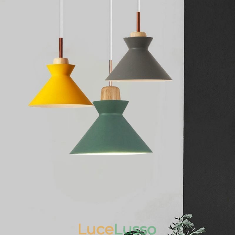Illuminazione a sospensione a 3 luci Nordic Macaron Island, semplice ferro Arti, tre luci