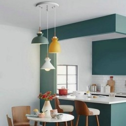 Lampada a sospensione Macaron Nordic Simple Iron Arti Three Lights Fixture