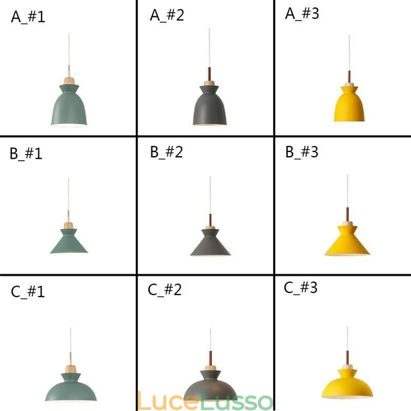 Lampada a sospensione Macaron Nordic Simple Iron Arti Three Lights Fixture