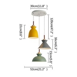 Lampada a sospensione Macaron Nordic Simple Iron Arti Three Lights Fixture