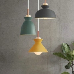 Lampada a sospensione Macaron Nordic Simple Iron Arti Three Lights Fixture