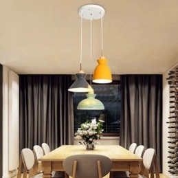 Lampada a sospensione Macaron Nordic Simple Iron Arti Three Lights Fixture