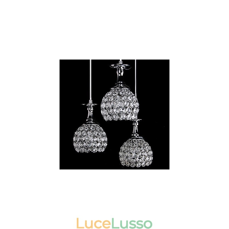 Lampadario di cristallo moderno contemporaneo in metallo