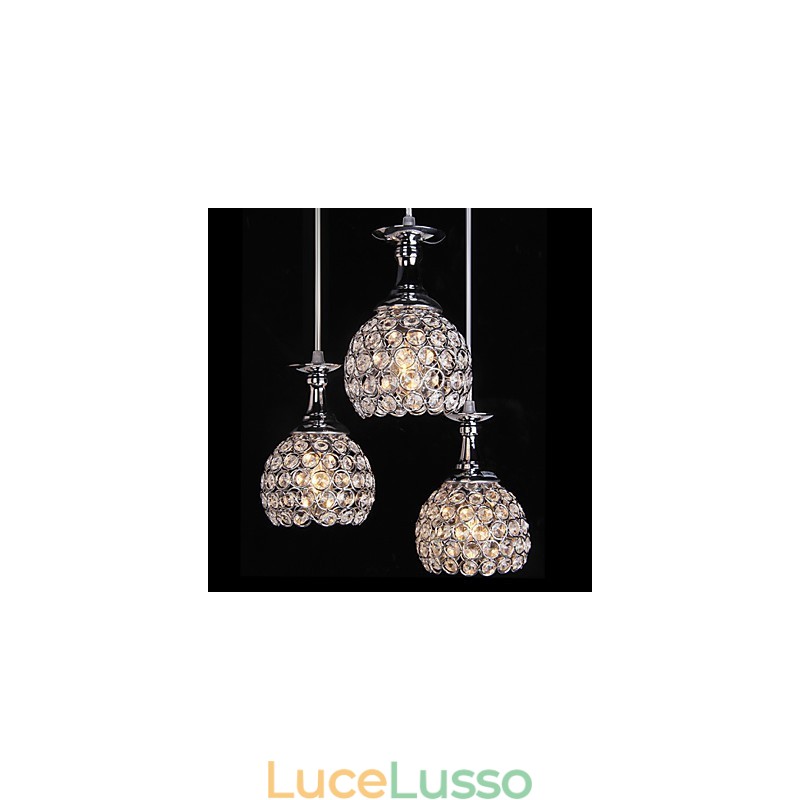 Lampadario di cristallo moderno contemporaneo in metallo