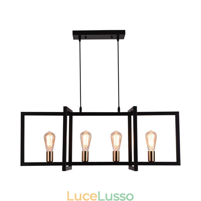 Lampada a sospensione a 4 luci in stile industriale Lightingway