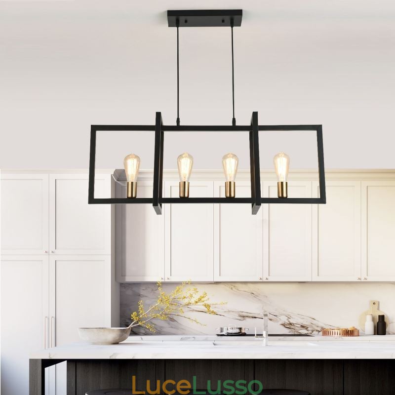 Lampada a sospensione a 4 luci in stile industriale Lightingway