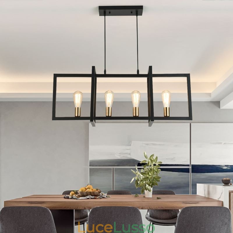 Lampada a sospensione a 4 luci in stile industriale Lightingway