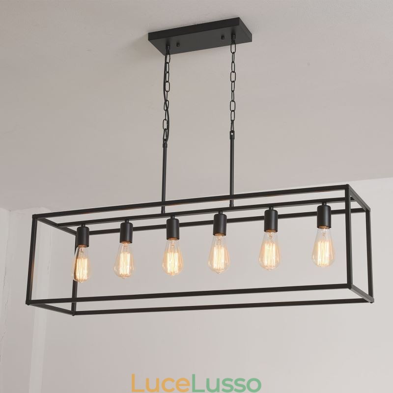 Lampada a sospensione per fattoria, luci a sospensione per isola, 6 luci