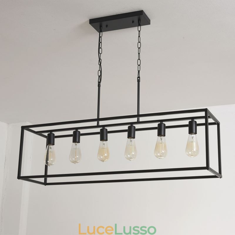 Lampada a sospensione per fattoria, luci a sospensione per isola, 6 luci