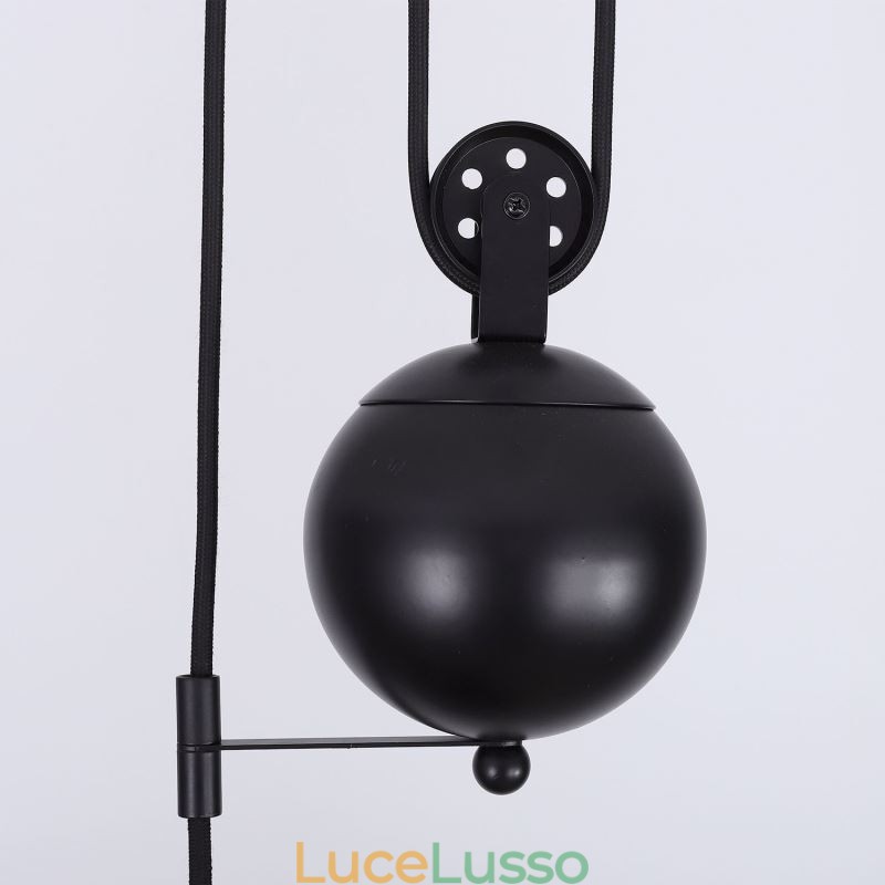 Lampada a sospensione con puleggia per fattoria industriale, design retrattile, altezza regolabile