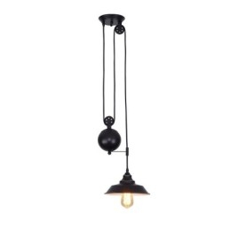 Lampada a sospensione con puleggia per fattoria industriale, design retrattile, altezza regolabile