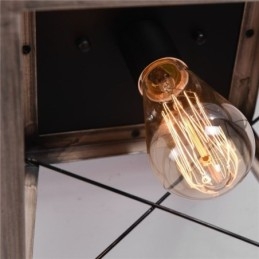 Lampada a sospensione trapezoidale vintage in metallo nero