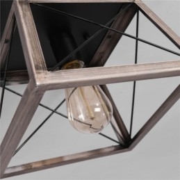 Lampada a sospensione trapezoidale vintage in metallo nero