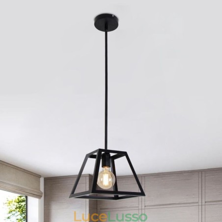 Lampada a sospensione rustica da fattoria Mini industriale in metallo Lampada da soffitto trapezoidale a forma di isola Lampada a sospensione rustica da fattoria Mini industriale in metallo Lampada da soffitto trapezoidale a forma di isola