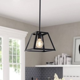 Lampada a sospensione rustica da fattoria Mini industriale in metallo Lampada da soffitto trapezoidale a forma di isola