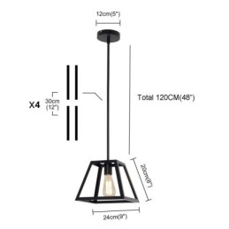 Lampada a sospensione rustica da fattoria Mini industriale in metallo Lampada da soffitto trapezoidale a forma di isola