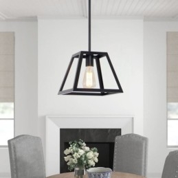 Lampada a sospensione rustica da fattoria Mini industriale in metallo Lampada da soffitto trapezoidale a forma di isola