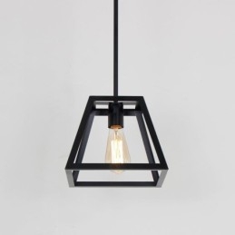 Lampada a sospensione rustica da fattoria Mini industriale in metallo Lampada da soffitto trapezoidale a forma di isola