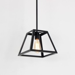 Lampada a sospensione rustica da fattoria Mini industriale in metallo Lampada da soffitto trapezoidale a forma di isola