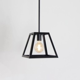 Lampada a sospensione rustica da fattoria Mini industriale in metallo Lampada da soffitto trapezoidale a forma di isola