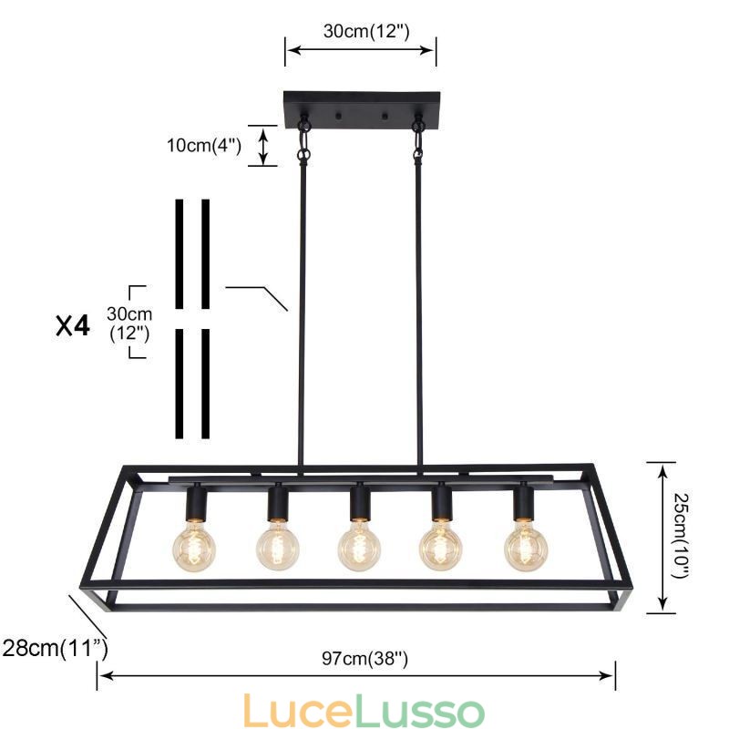 Lampada a sospensione in metallo industriale Lampada a sospensione trapezoidale