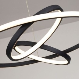 Lampadario moderno dimmerabile a 3 anelli con illuminazione a sospensione