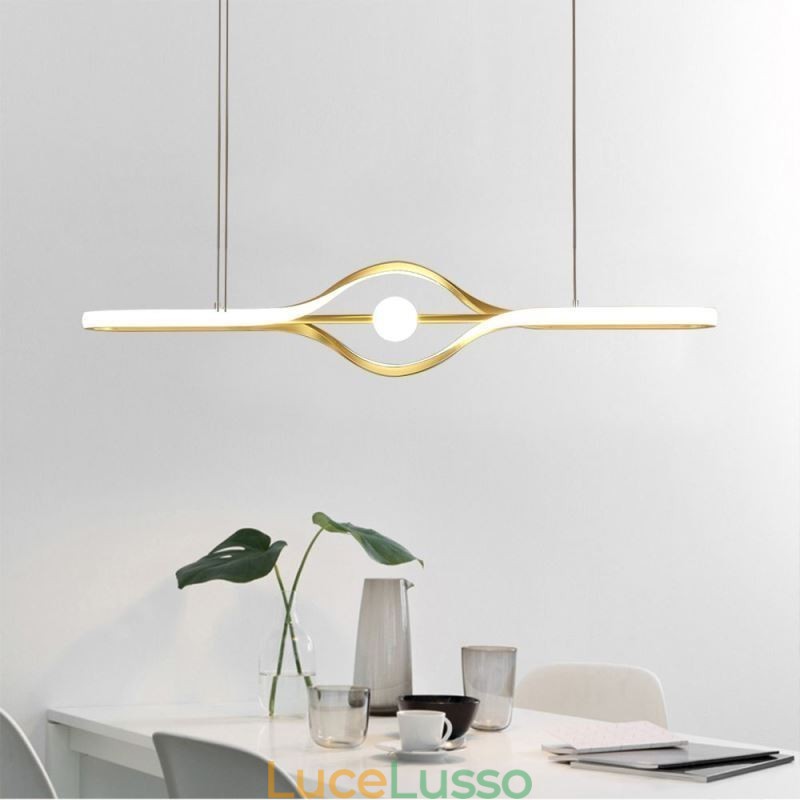 Lampada a sospensione lineare moderna Lampada a sospensione a striscia lunga