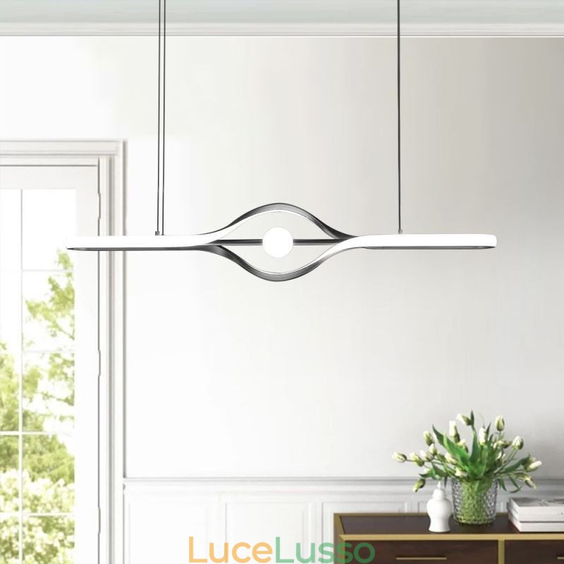 Lampada a sospensione lineare moderna Lampada a sospensione a striscia lunga
