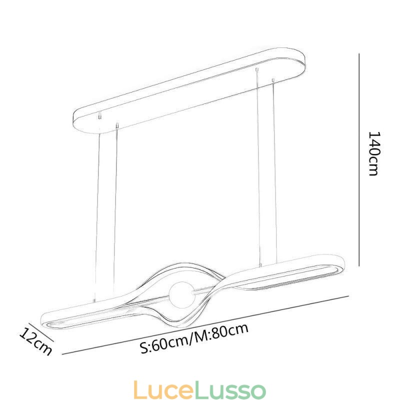 Lampada a sospensione lineare moderna Lampada a sospensione a striscia lunga