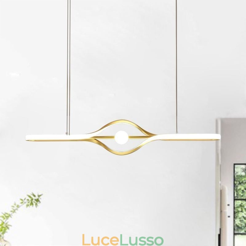 Lampada a sospensione lineare moderna Lampada a sospensione a striscia lunga