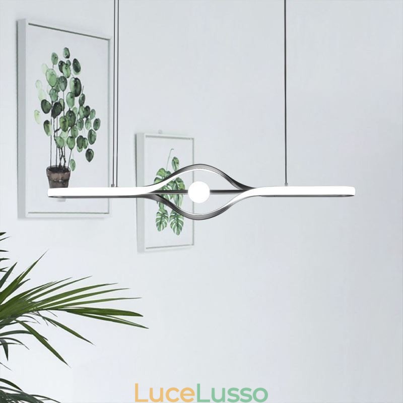 Lampada a sospensione lineare moderna Lampada a sospensione a striscia lunga