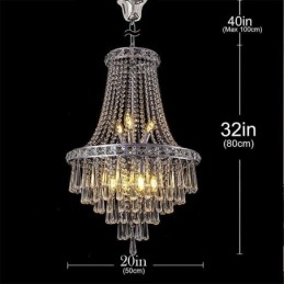 Lampadario moderno in cristallo, elegante lampadario contemporaneo, scala duplex