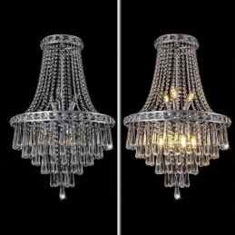 Lampadario moderno in cristallo, elegante lampadario contemporaneo, scala duplex