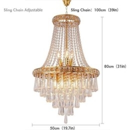 Lampadario moderno in cristallo, elegante lampadario contemporaneo, scala duplex