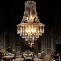 Lampadario moderno in cristallo, elegante lampadario contemporaneo, scala duplex